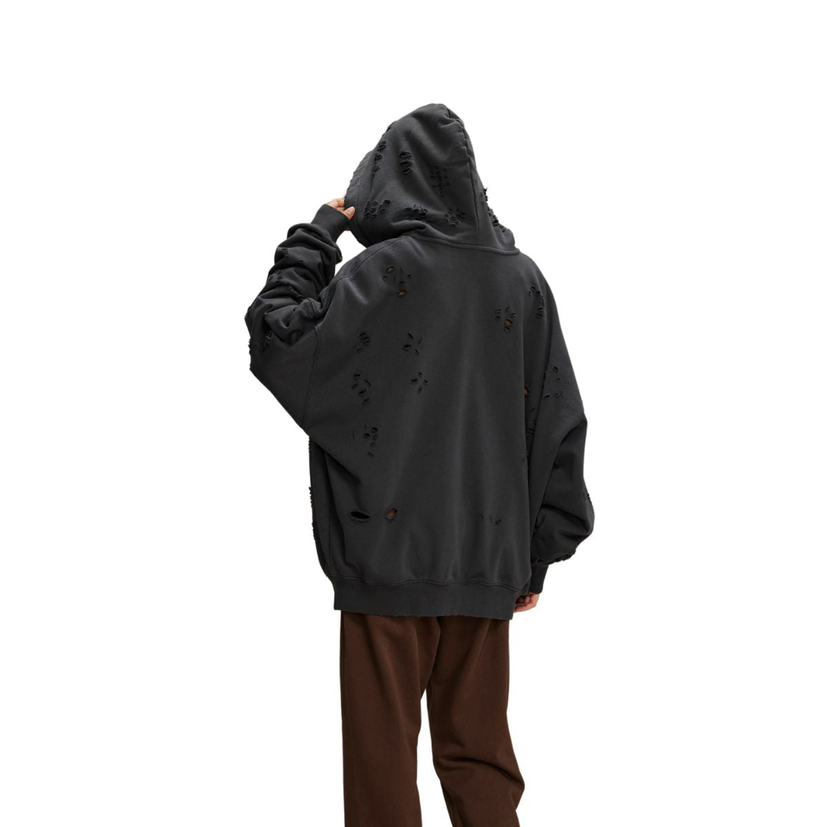 Women's Ripped Double Slider Zip Hoodie-INNBLAC Fashion Apparel