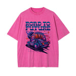 Road To Future Washed Graphic Tee-INNBLAC Fashion Apparel