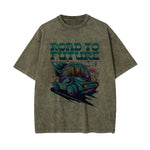 Road To Future Washed Graphic Tee-INNBLAC Fashion Apparel