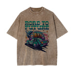 Road To Future Washed Graphic Tee-INNBLAC Fashion Apparel