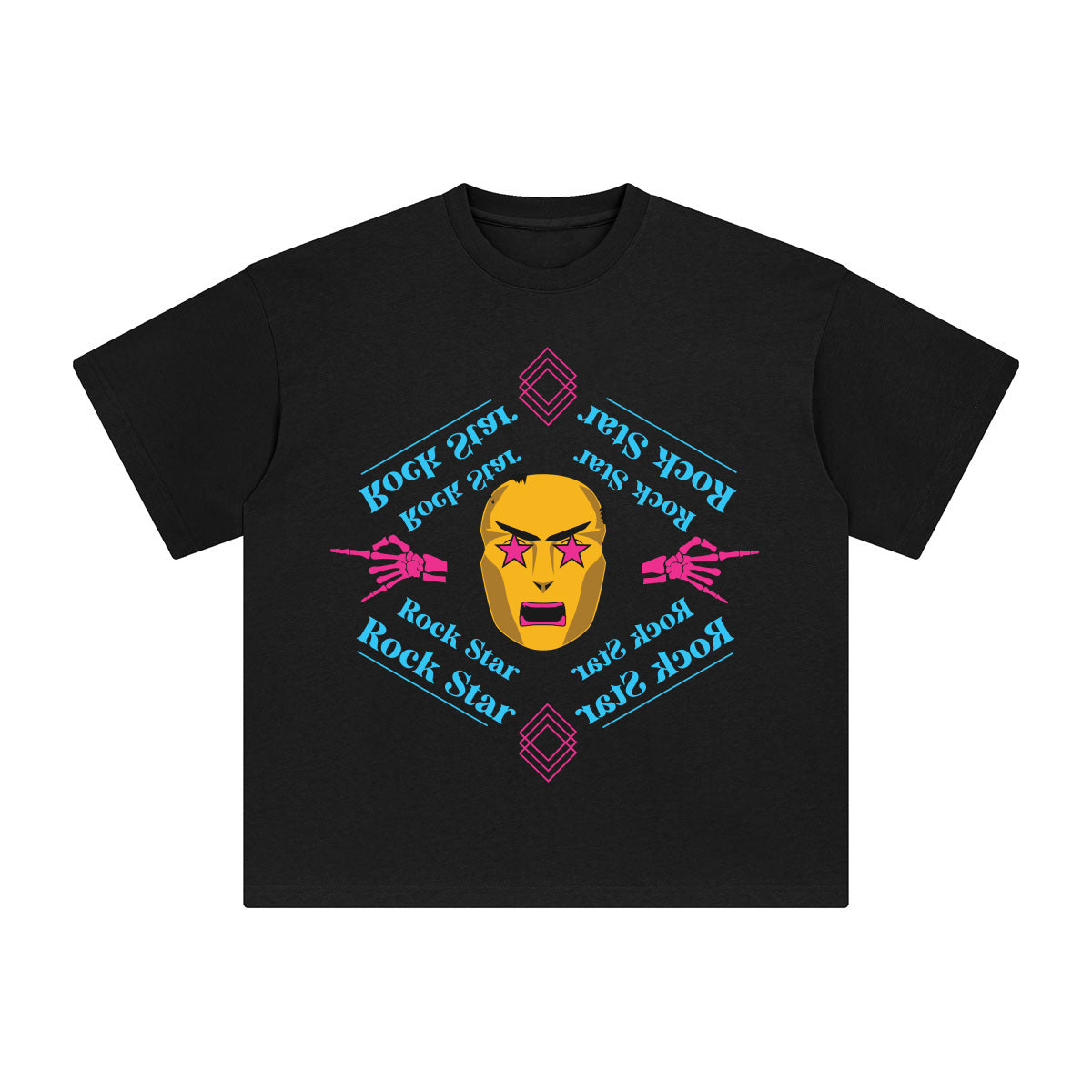 Rock Star Abstract Graphic Tee-INNBLAC Fashion Apparel