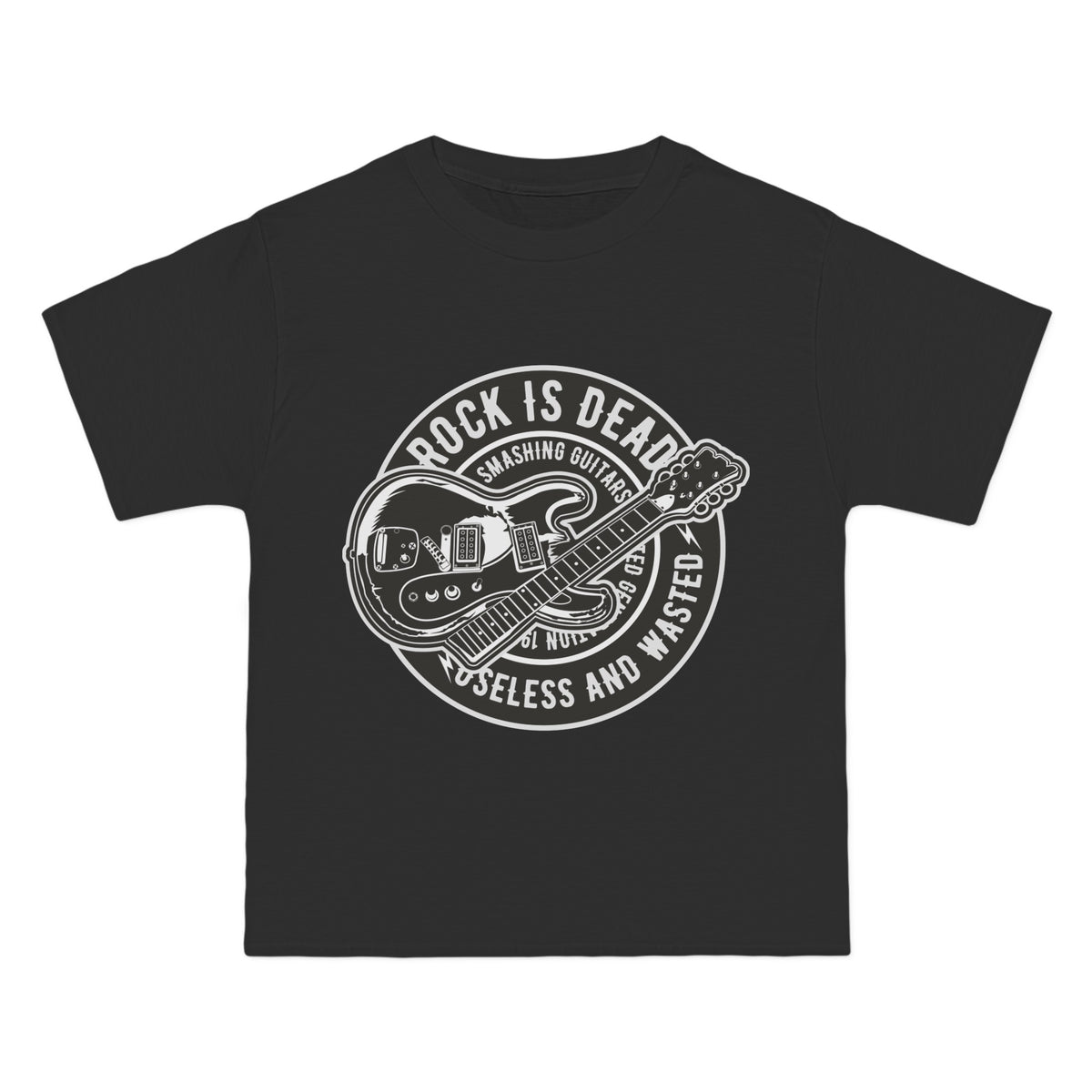 Rock ls Dead Guitar Graphic Tee-INNBLAC Fashion Apparel