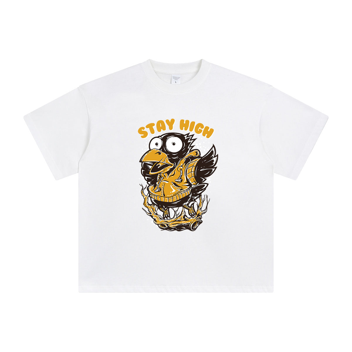 STAY HIGH Bird Graphic T Shirt-INNBLAC Fashion Apparel