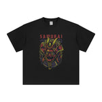 Samurai Mask Aesthetic Graphic T Shirt-INNBLAC Fashion Apparel