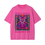 Second Earth Washed Graphic Tee-INNBLAC Fashion Apparel