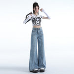 Selvedge Women's Flare Jeans-INNBLAC Fashion Apparel