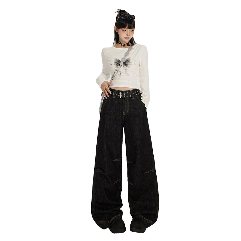 Selvedge Women's Loose Fit Jeans-INNBLAC Fashion Apparel