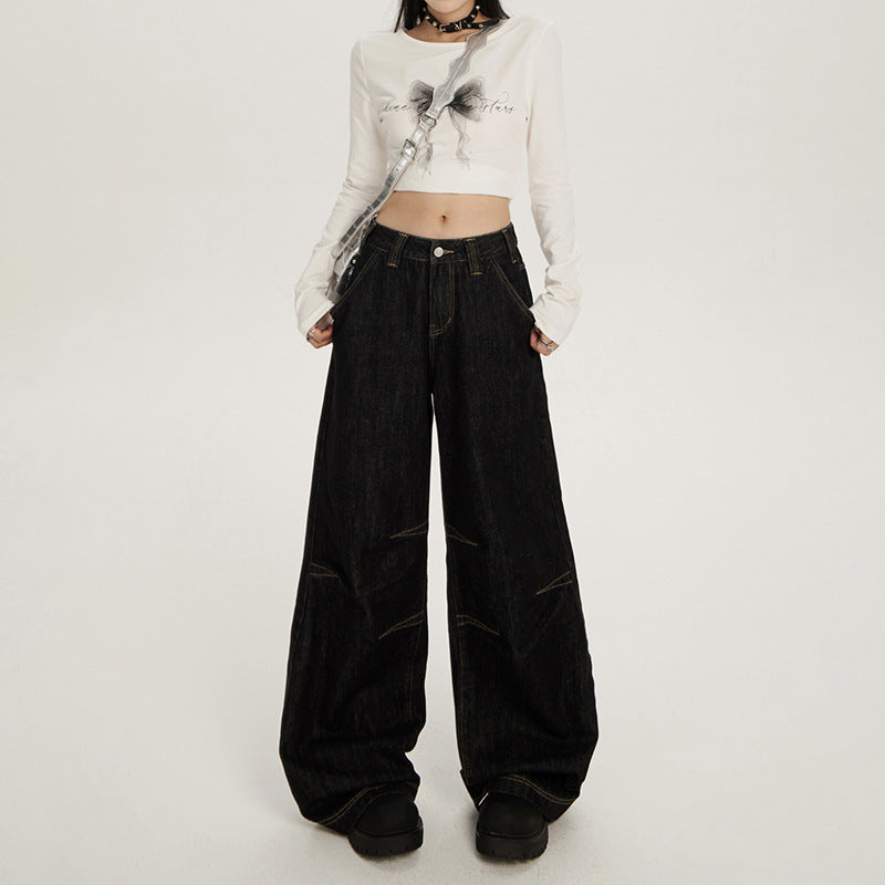Selvedge Women's Loose Fit Jeans-INNBLAC Fashion Apparel