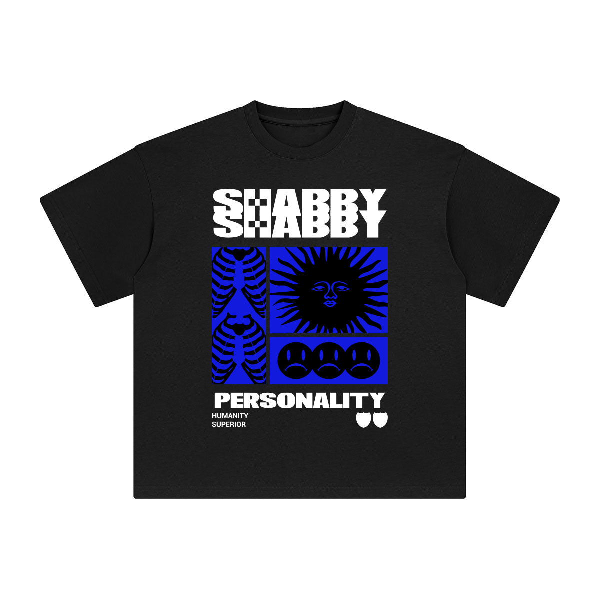 Shabby Personality Abstract Graphic Tee-INNBLAC Fashion Apparel