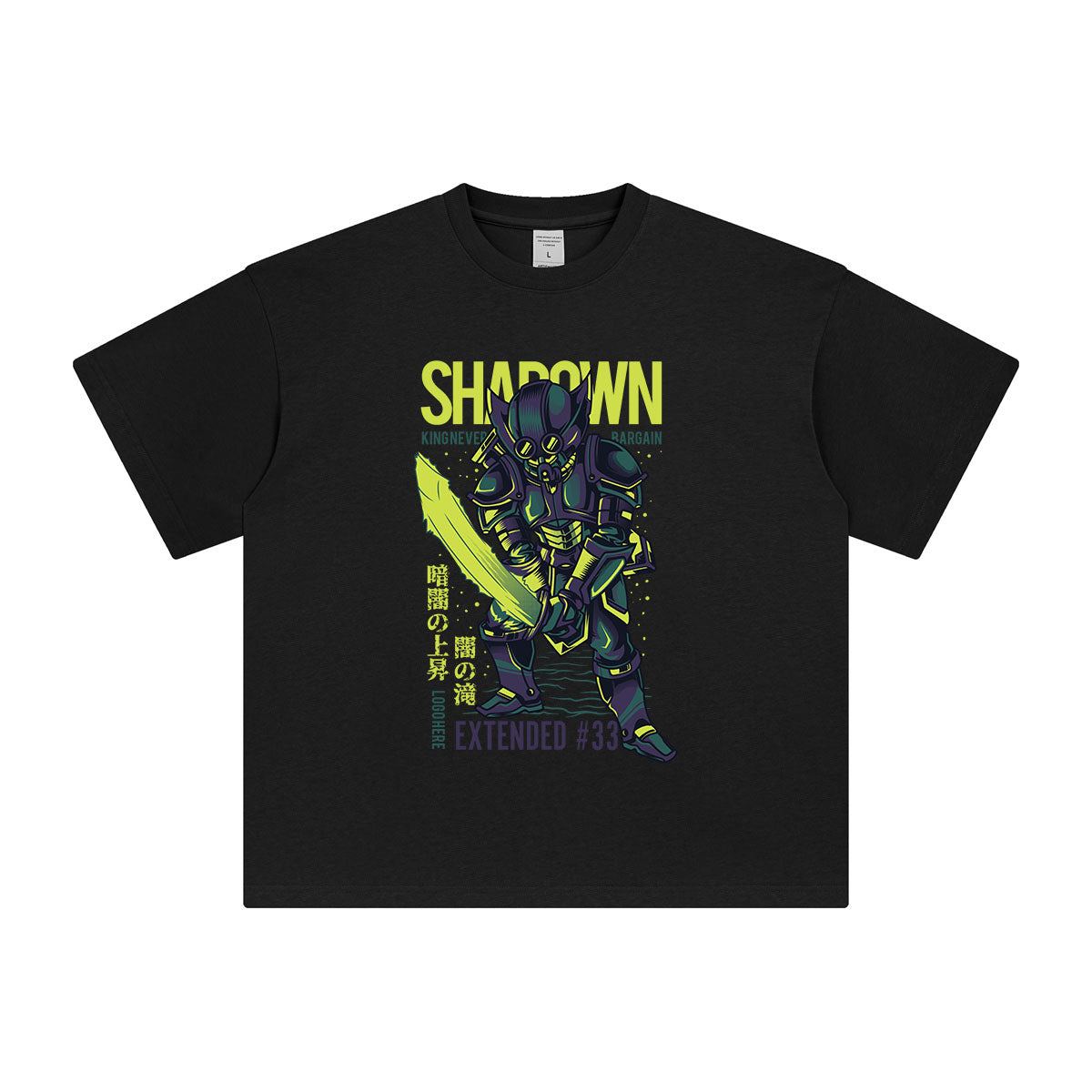 Shadown Knight Japanese Kanji Graphic Tee-INNBLAC Fashion Apparel