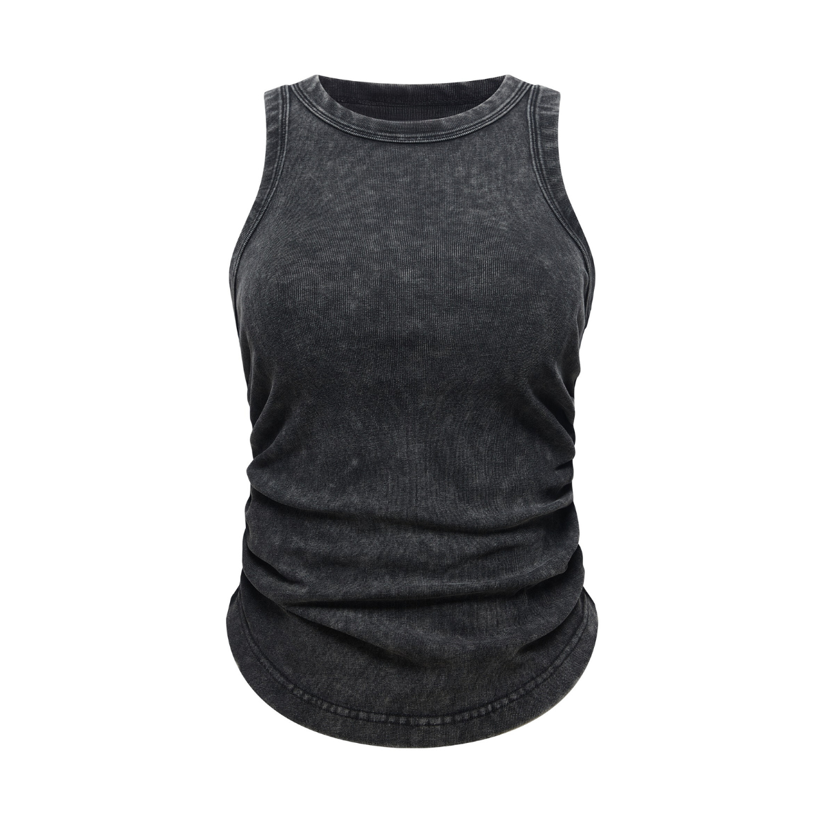 Stone Wash Dip Hem Crop Top 9.5oz-INNBLAC Fashion Apparel