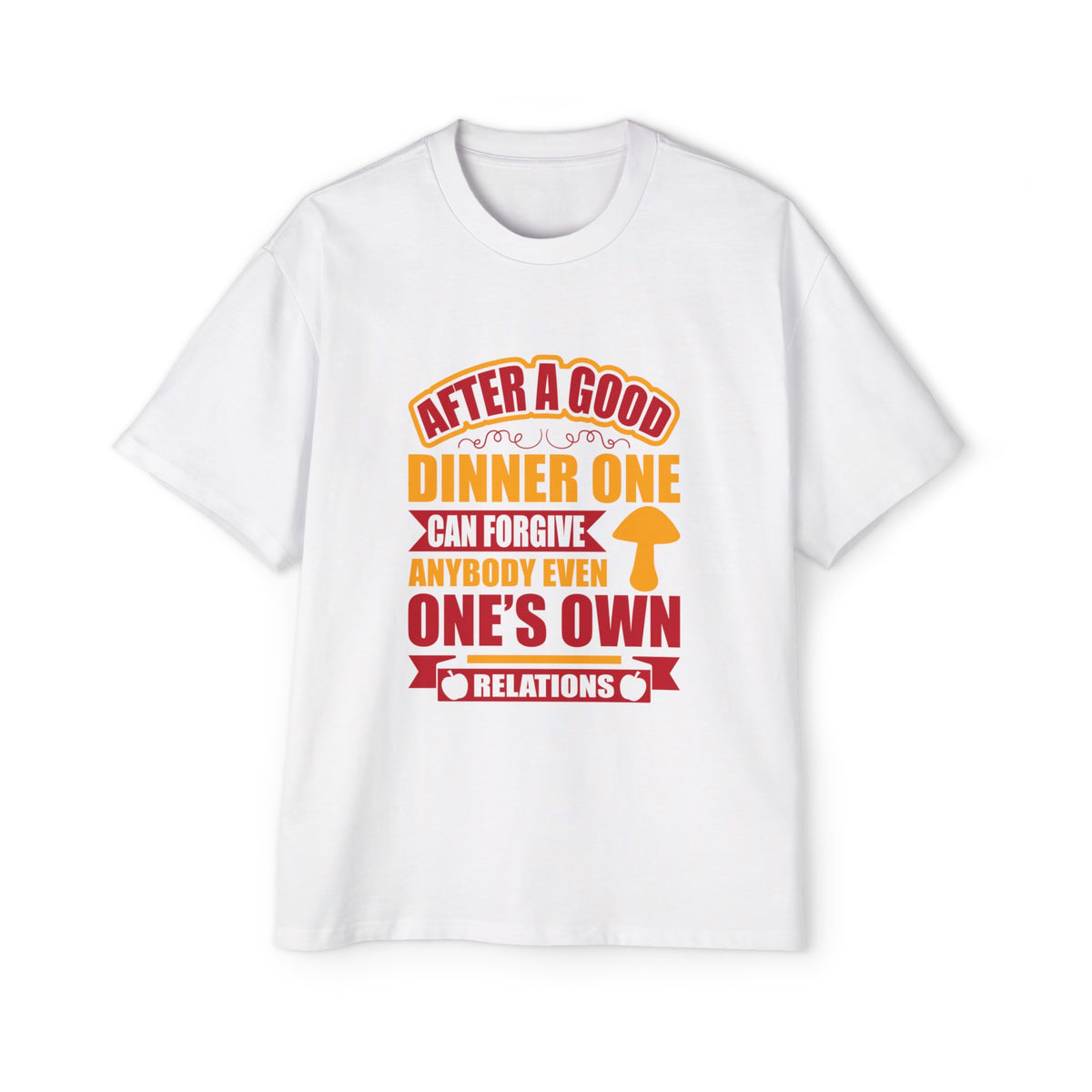 Slogan & Mushroom Graphic Tee-INNBLAC Fashion Apparel