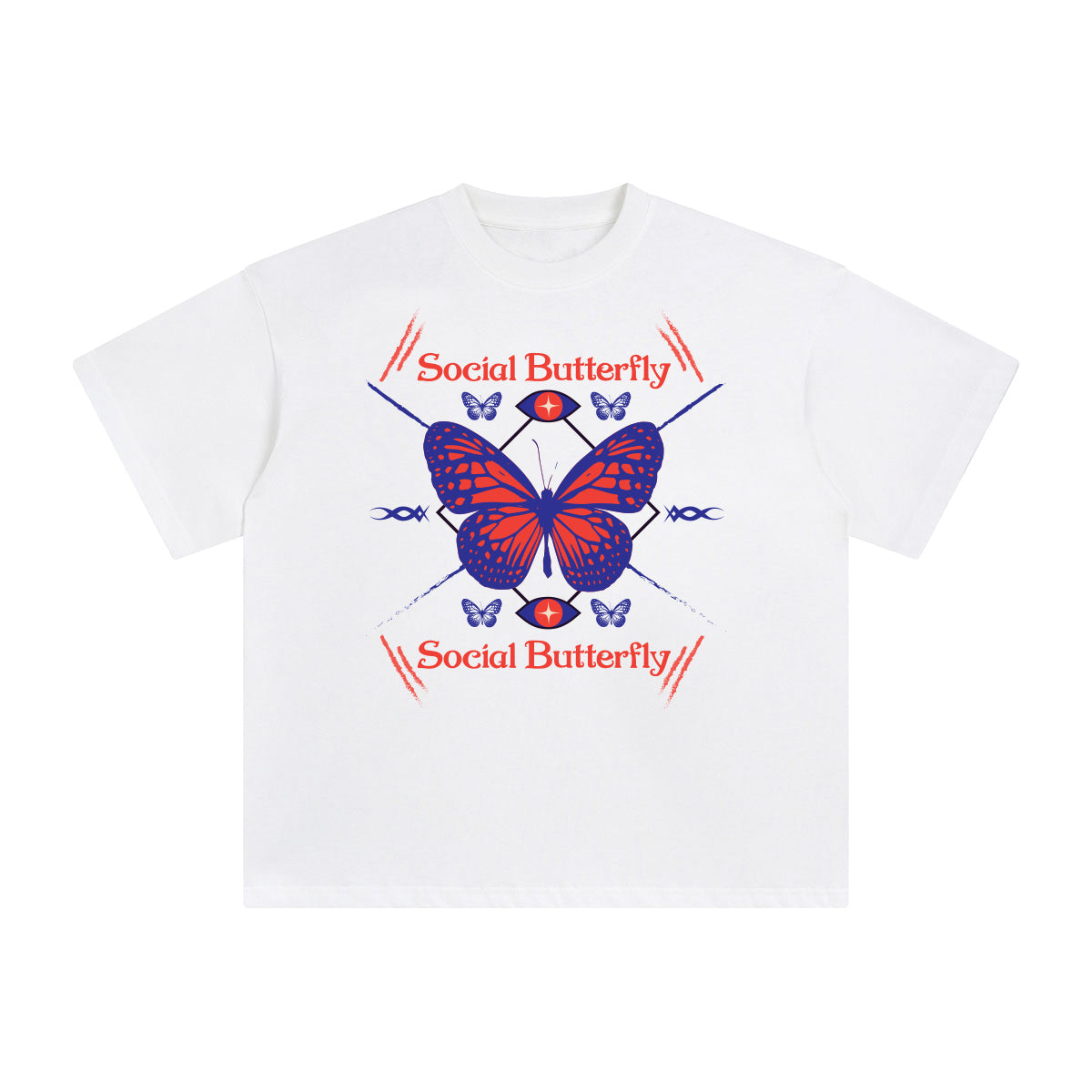 Social Butterfly Abstract Graphic Tee-INNBLAC Fashion Apparel