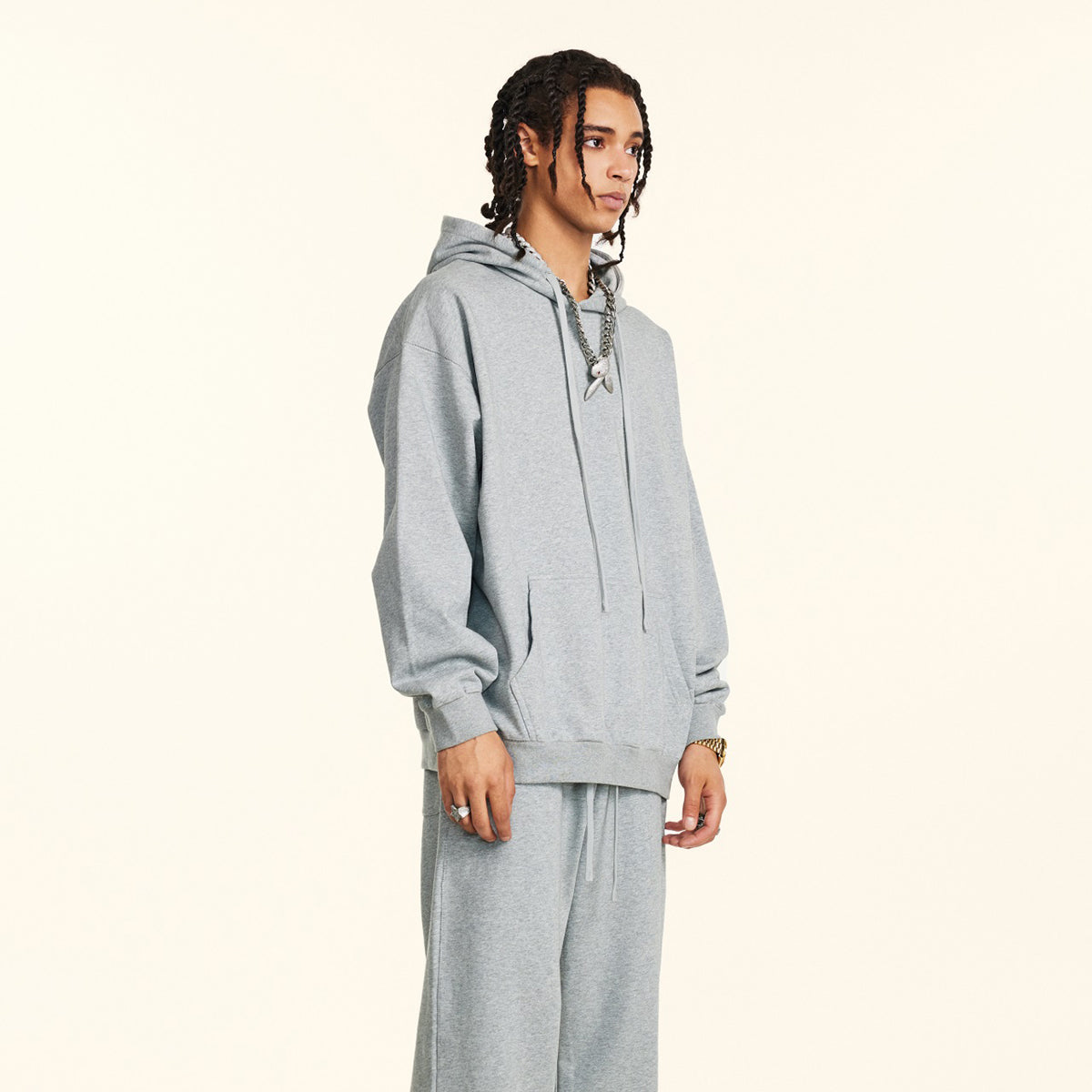 Solid French Terry Pullover Hoodie-INNBLAC Fashion Apparel