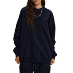 Women's Solid Color French Terry Sweatshirt-INNBLAC Fashion Apparel