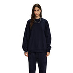 Women's Solid Color French Terry Sweatshirt-INNBLAC Fashion Apparel