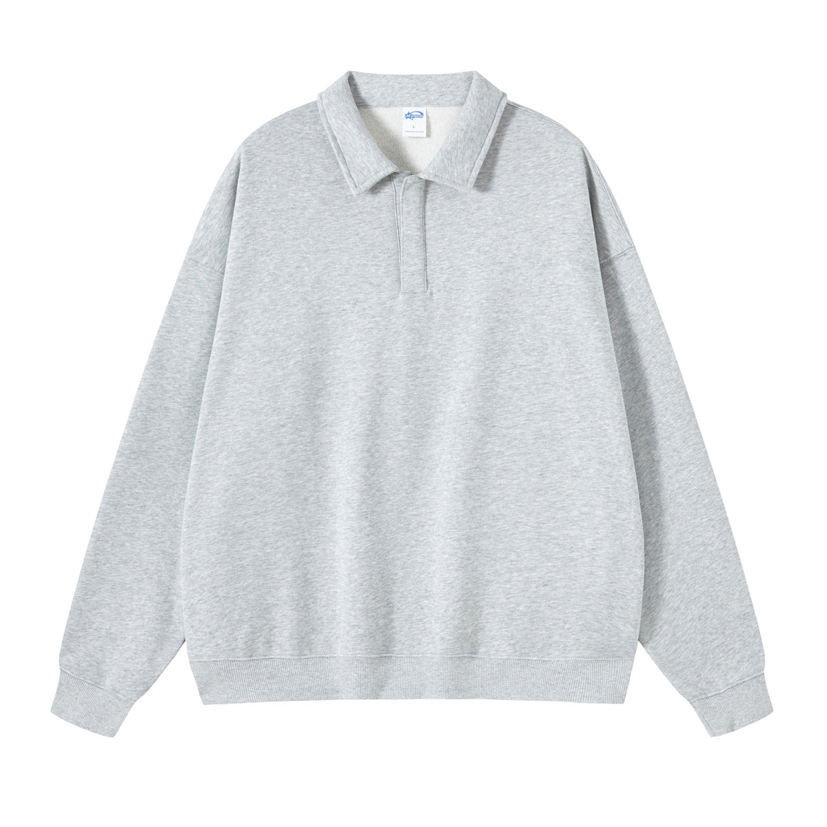 Solid Color Polo Sweatshirt-INNBLAC Fashion Apparel