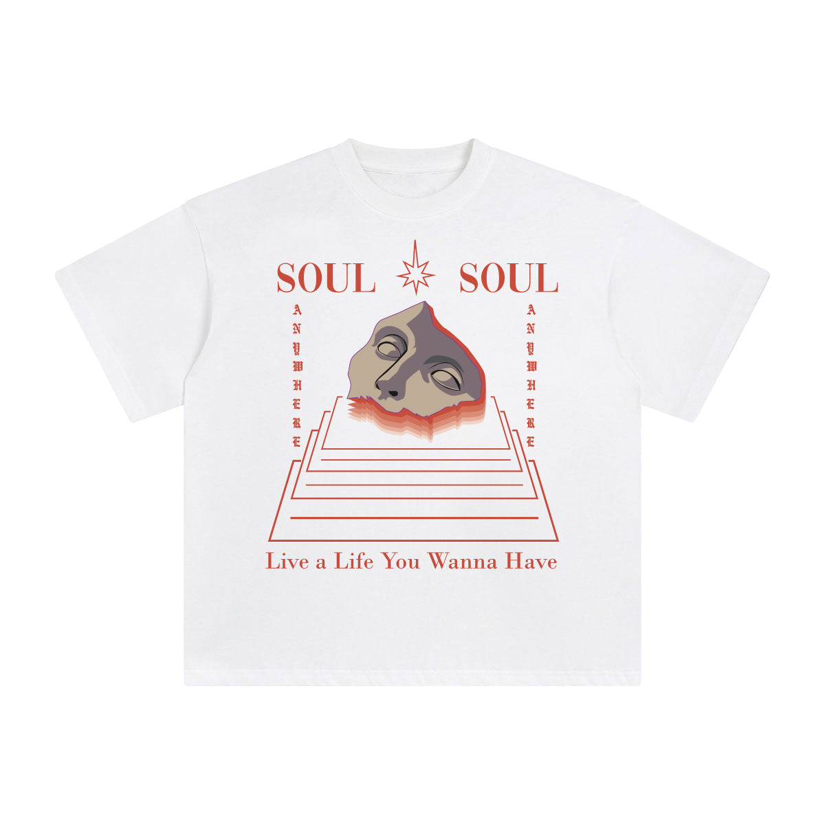 Soul Live a Life Abstract Graphic Tee-INNBLAC Fashion Apparel