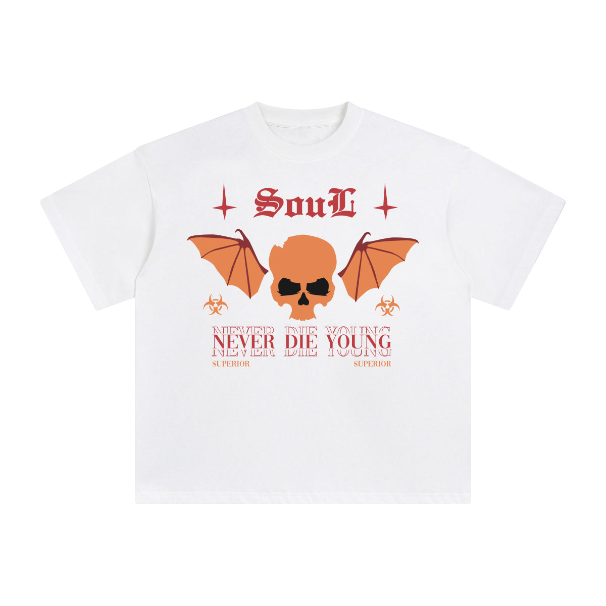 Soul Never Die Young Abstract Graphic Tee-INNBLAC Fashion Apparel