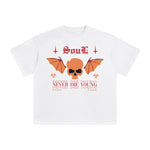 Soul Never Die Young Abstract Graphic Tee-INNBLAC Fashion Apparel