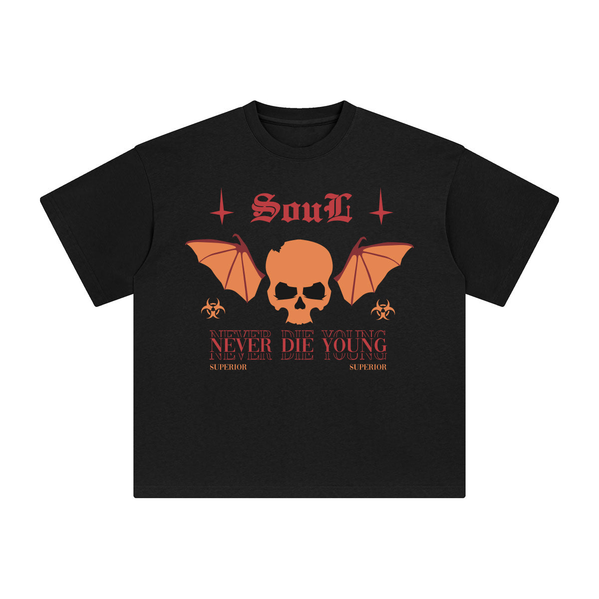 Soul Never Die Young Abstract Graphic Tee-INNBLAC Fashion Apparel