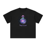 Space Bottle & Lotus Graphic Tee-INNBLAC Fashion Apparel