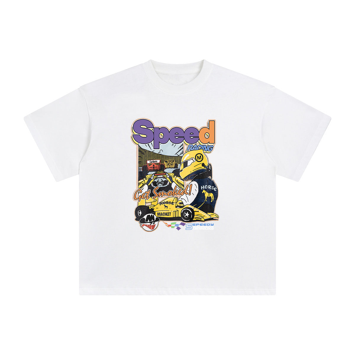 Speed Retro Racing Graphic Tee-INNBLAC Fashion Apparel