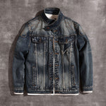 Stand Collar Denim Trucker Jacket-INNBLAC Fashion Apparel
