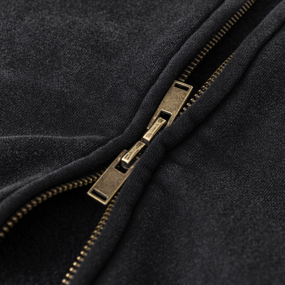Stand Collar Double Zip Washed Sweatshirt-INNBLAC Fashion Apparel