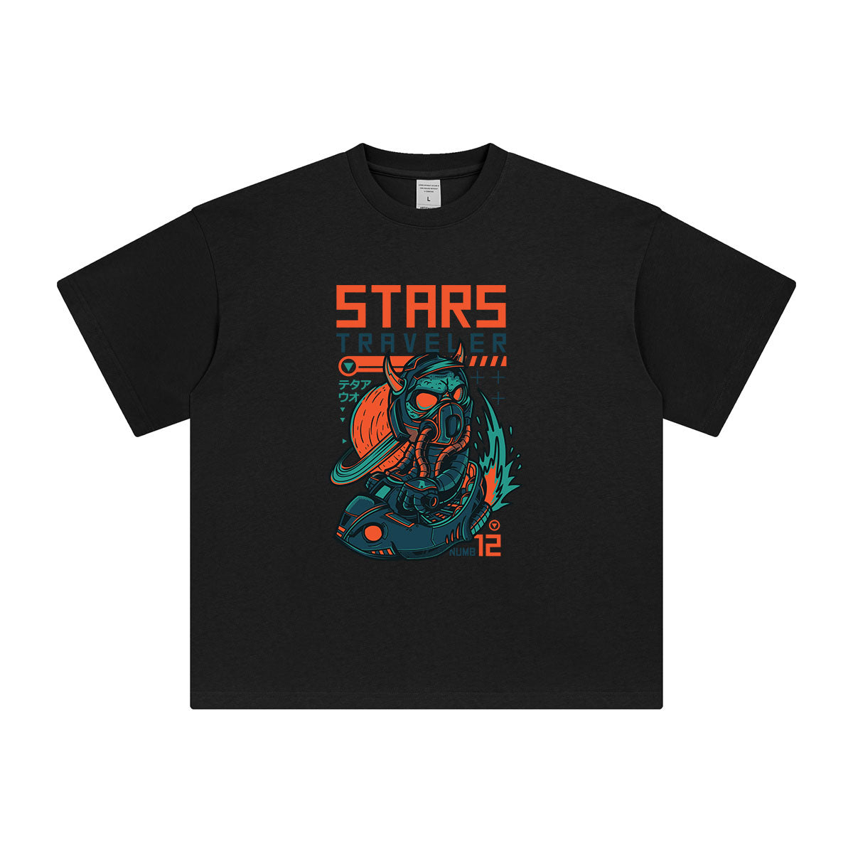 Stars Traveller Japanese Kanji Graphic Tee-INNBLAC Fashion Apparel