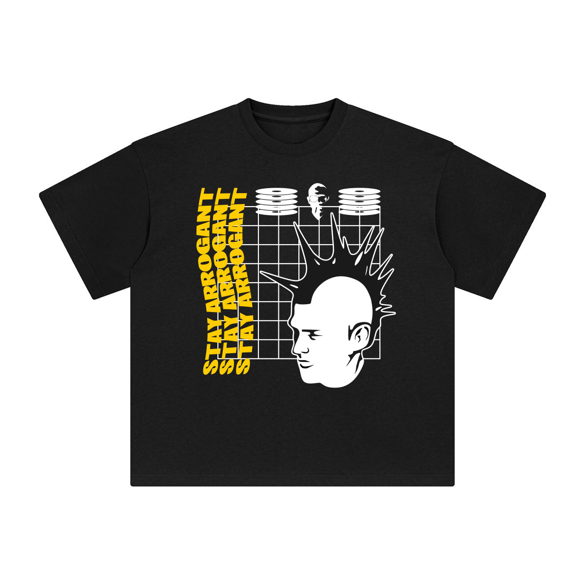 Stay Arrogant Abstract Graphic Tee-INNBLAC Fashion Apparel