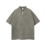 Stone Wash Heavy Collar T Shirt 7.5oz-INNBLAC Fashion Apparel