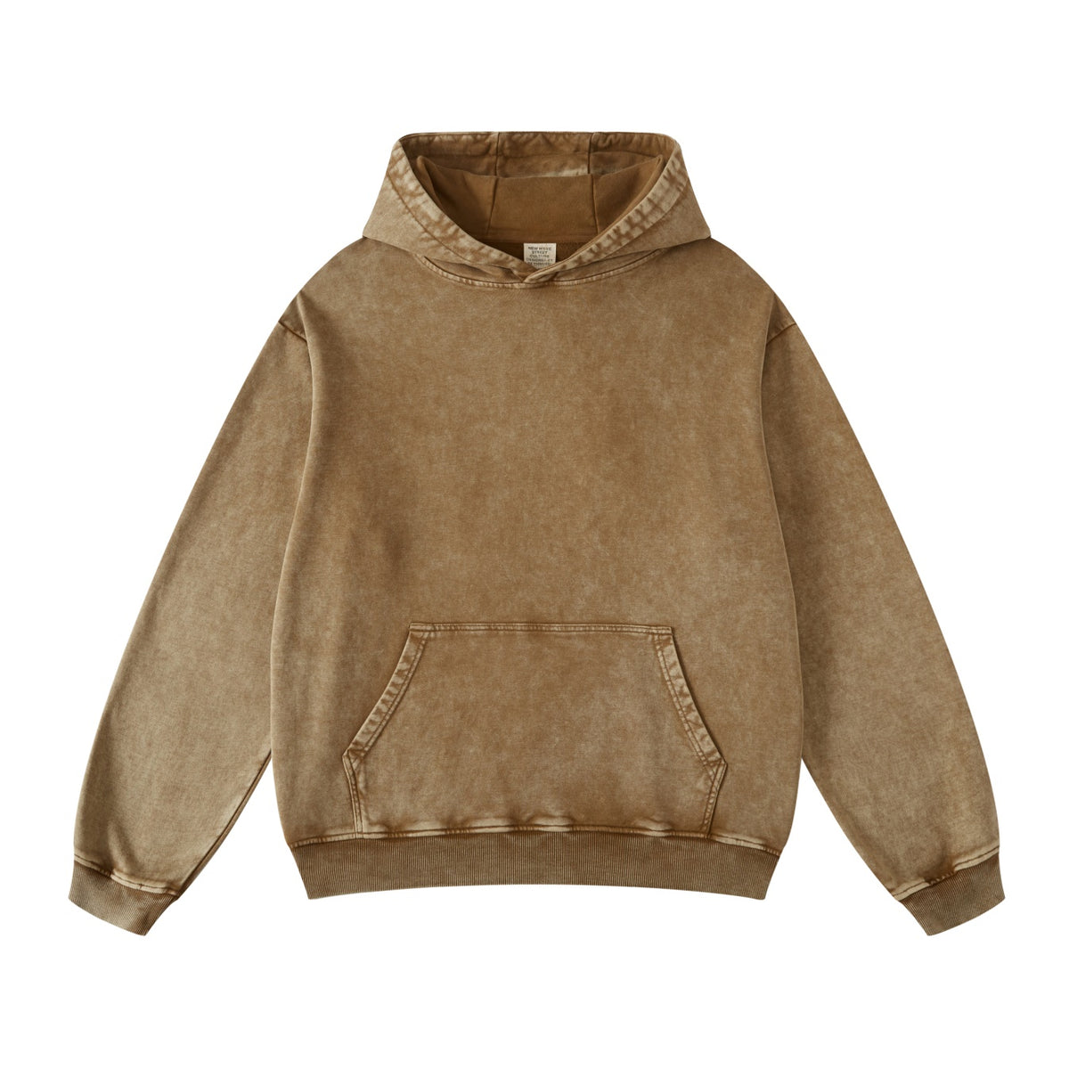 Stone Wash Kangaroo Pocket Hoodie-INNBLAC Fashion Apparel