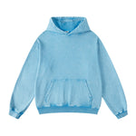 Stone Wash Kangaroo Pocket Hoodie-INNBLAC Fashion Apparel