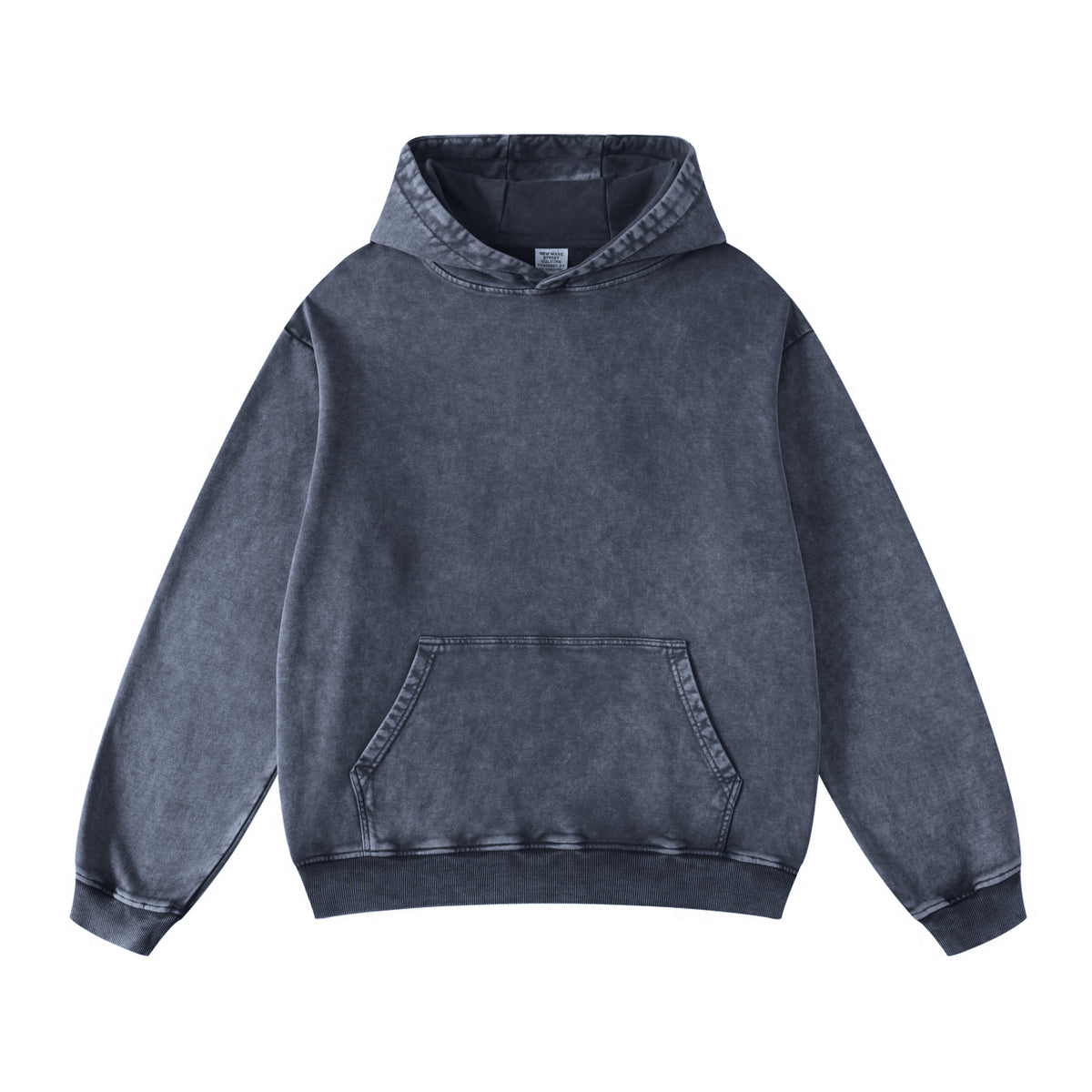 Stone Wash Kangaroo Pocket Hoodie-INNBLAC Fashion Apparel