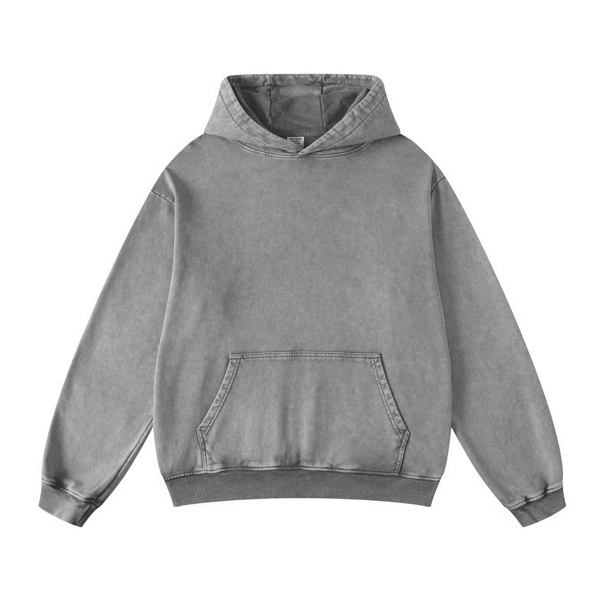 Stone Wash Kangaroo Pocket Hoodie-INNBLAC Fashion Apparel