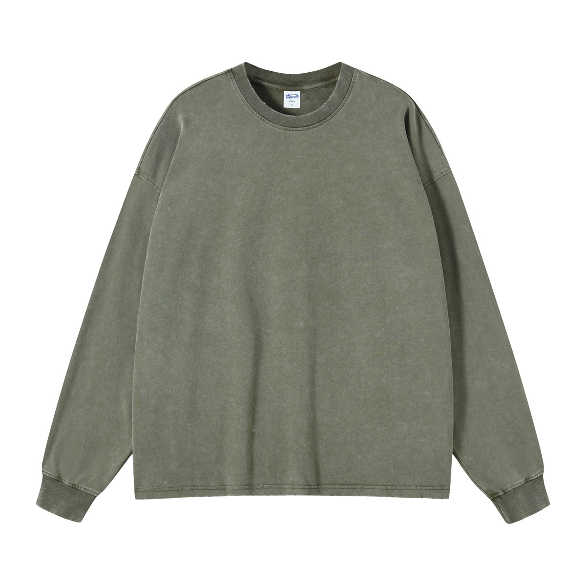 Stone Wash Long Sleeve T Shirt-INNBLAC Fashion Apparel