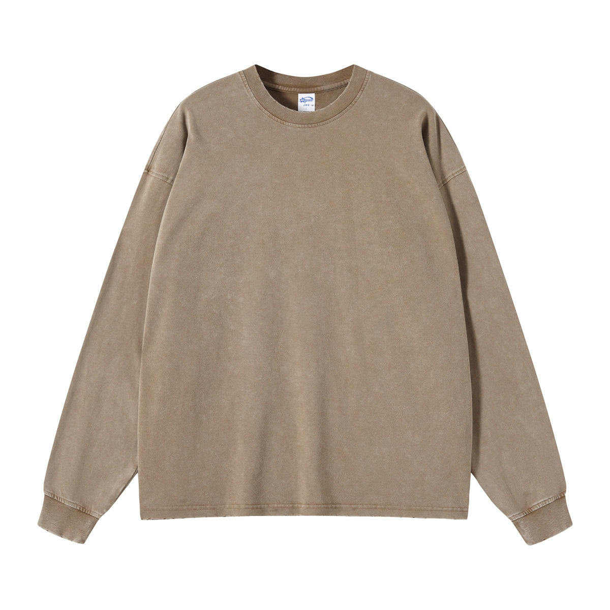 Stone Wash Long Sleeve T Shirt-INNBLAC Fashion Apparel