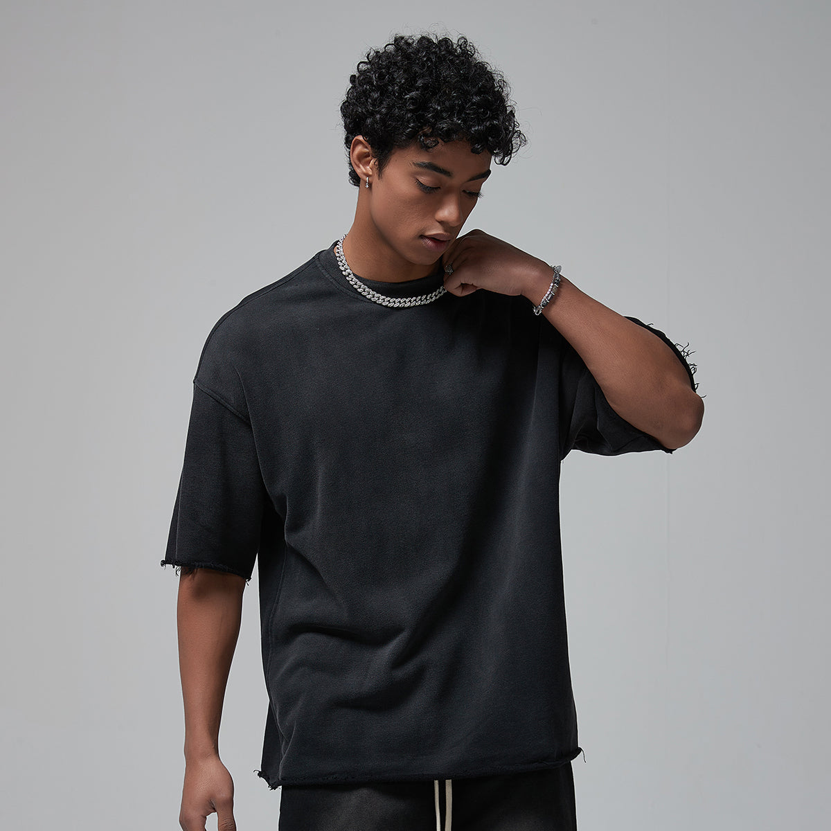 Stone Wash Super Heavyweight T Shirt 10.5oz-INNBLAC Fashion Apparel