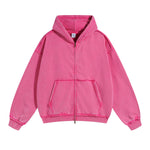 Women's Stone Wash Double Slider Zip Hoodie-INNBLAC Fashion Apparel