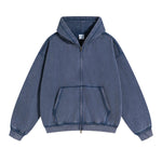 Women's Stone Wash Double Slider Zip Hoodie-INNBLAC Fashion Apparel