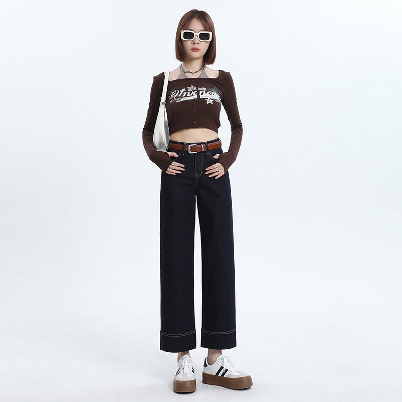 Straight Leg Ankle Jeans-INNBLAC Fashion Apparel