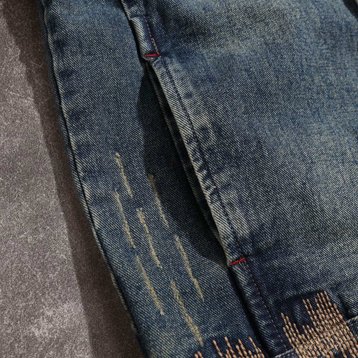 Striped Pattern Ripped Trucker Jacket-INNBLAC Fashion Apparel