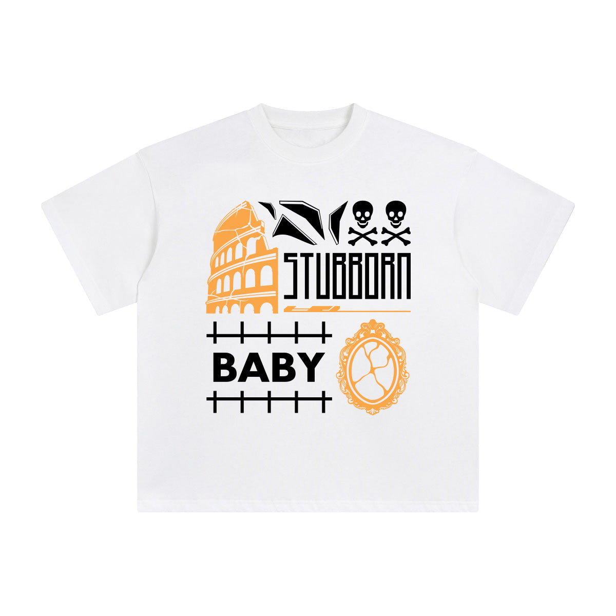 Stubborn Baby Abstract Art Graphic Tee-INNBLAC Fashion Apparel