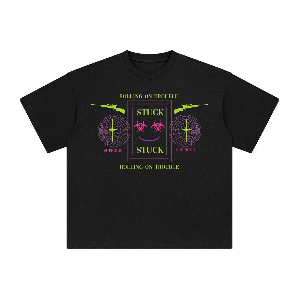 Stuck Rolling on Trouble Abstract Graphic Tee-INNBLAC Fashion Apparel