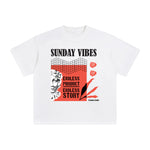 Sunday Vibes Abstract Graphic Tee-INNBLAC Fashion Apparel