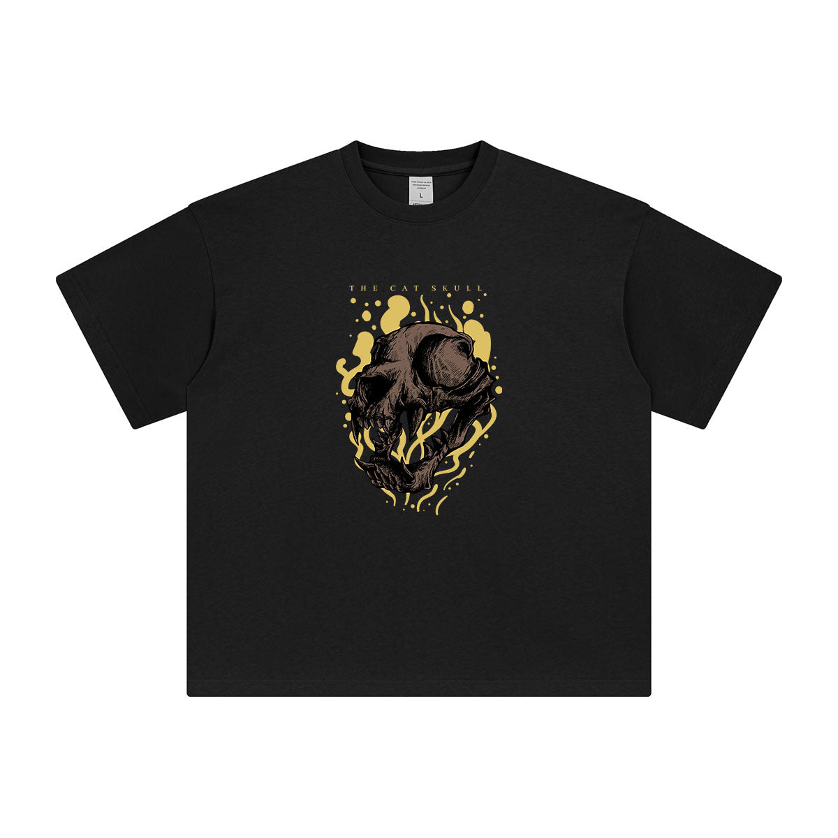 The Cat Skull Aesthetic Graphic Tee-INNBLAC Fashion Apparel
