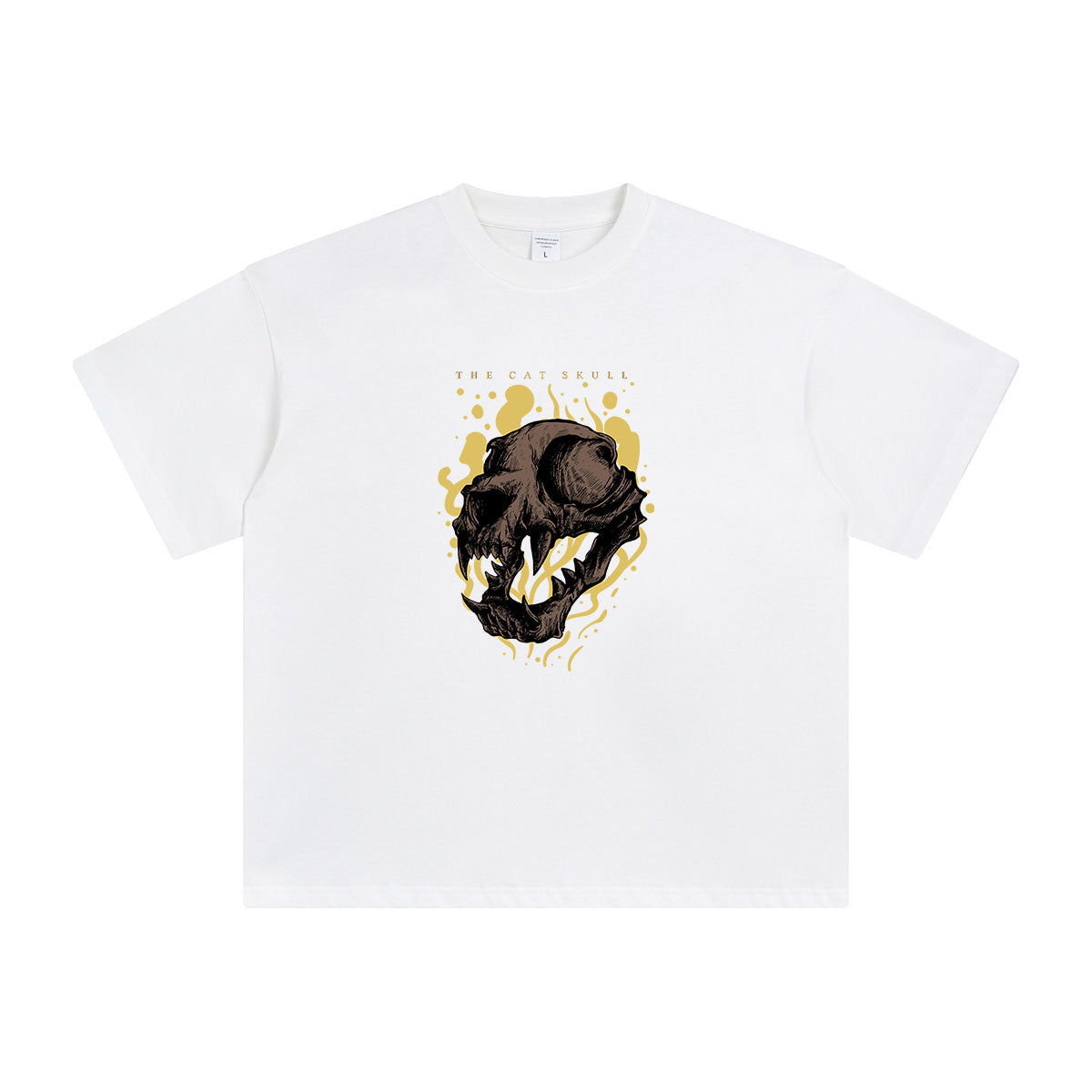 The Cat Skull Aesthetic Graphic Tee-INNBLAC Fashion Apparel