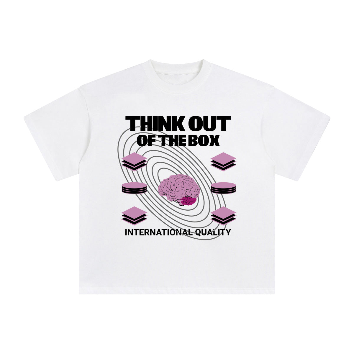 Think Out of the Box Abstract Graphic Tee-INNBLAC Fashion Apparel
