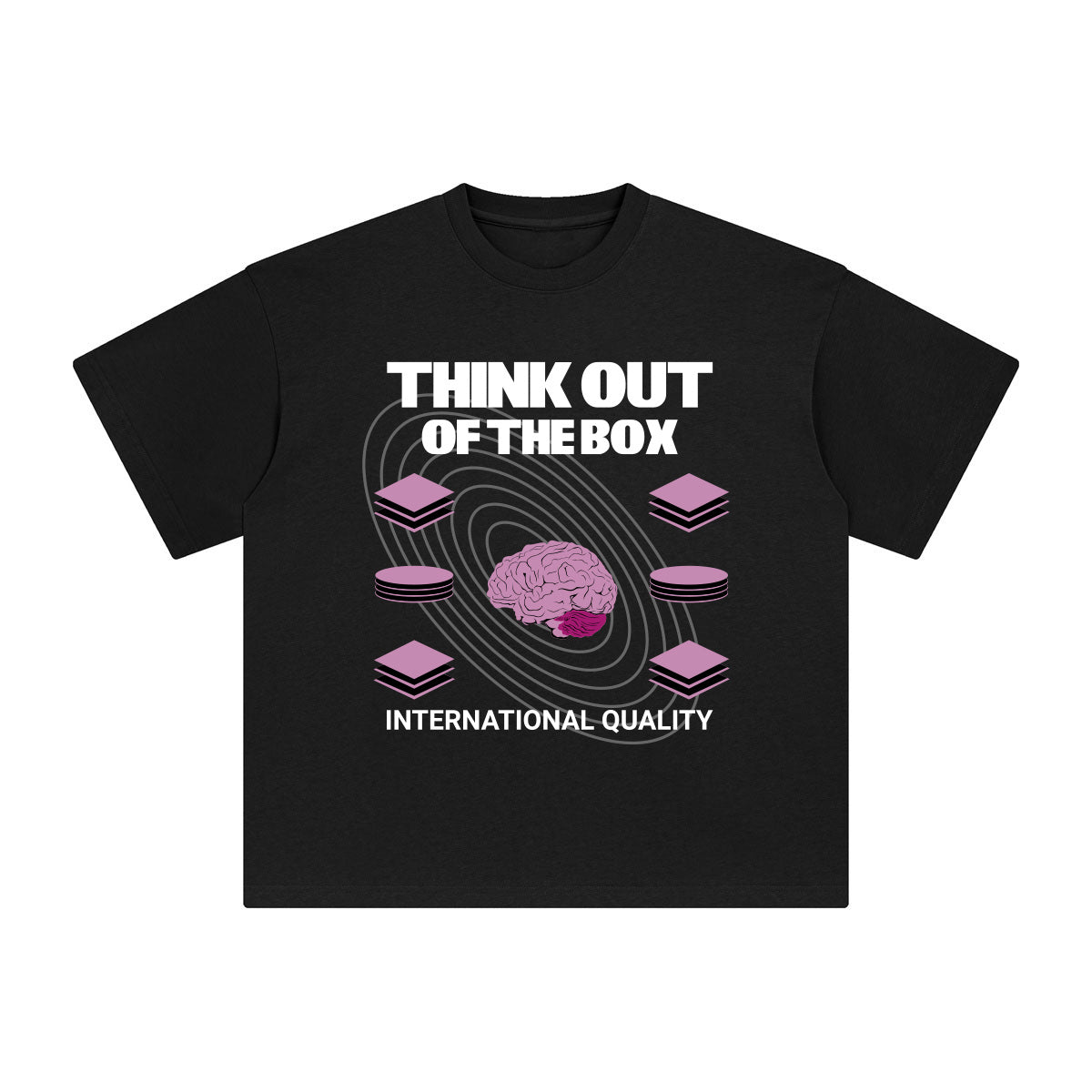 Think Out of the Box Abstract Graphic Tee-INNBLAC Fashion Apparel